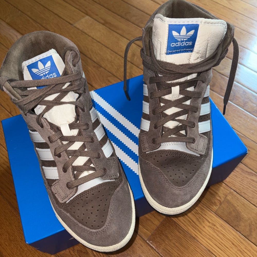 Adidas Tan and Gray Sneakers